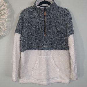 Navy blue fleece pullover